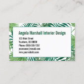 Tropisches Bananen-Palmblatt botanisch Visitenkarte (Rückseite)