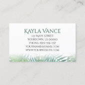 Tropisches Bananen-Palmblatt botanisch Visitenkarte (Rückseite)