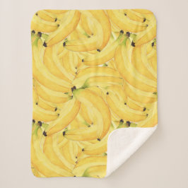 Tropisches Bananenbündel-Wasserfarben-Nahtlos-Must Sherpadecke