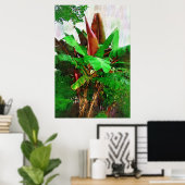Tropisches Bananenwald - Spaziergang im Garten Poster (Heimbüro)