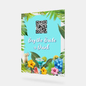 Tropisches Bar Brautparty Bachelorette QR-Code Acrylschild (Winkel)