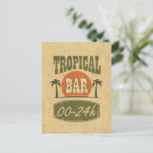 Tropisches Bar Postkarte (Stehend Vorderseite)