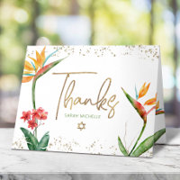 Tropisches Bat Mitzvah Floral Watercolor Goldenes