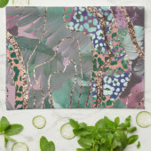 Tropisches Batik-Tier-Glitter-Glam 2 Geschirrtuch (Gefaltet)