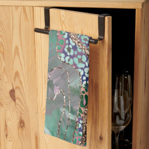 Tropisches Batik-Tier-Glitter-Glam 2 Geschirrtuch