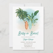 Tropisches Beach Baby an Bord Surf-Babydusche Einladung (Vorderseite)