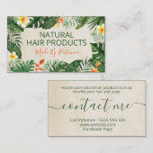 Tropisches Beige Naturprodukt Visitenkarte (Vorne/Hinten)