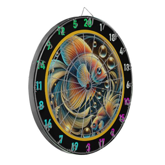 Tropisches Betta Splash Dartboard Design Dartscheibe (Vorderseite Links)