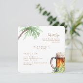 Tropisches Bier & GRILLEN Einladung (Stehend Vorderseite)