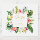 Tropisches Bierflaschenetikett für Brautparty (Einzelnes Label)