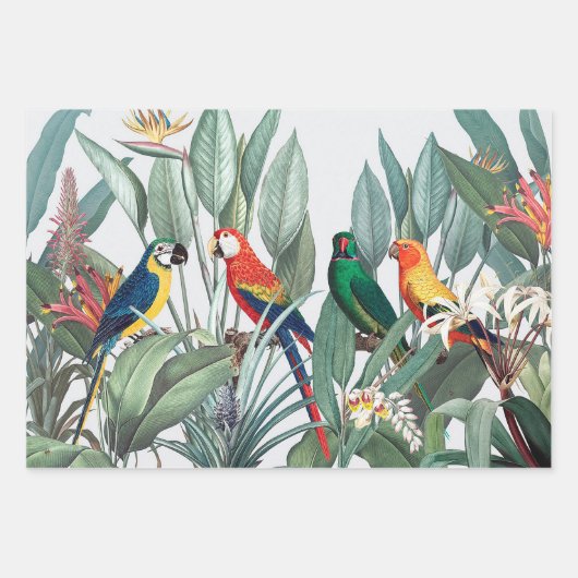 TROPISCHES BIRD LANDSCAPE Wrapping Paper Set Geschenkpapier Set (Vorderseite 2)