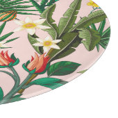 Tropisches Blatt, Blume, Fruchtmuster. Schneidebrett (Ecke)