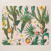 Tropisches Blatt, Blume, Fruchtmuster. Sherpadecke (Vorderseite (Horizontal))