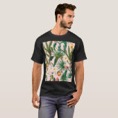 Tropisches Blatt, Blume, Fruchtmuster. T-Shirt (Vorne ganz)