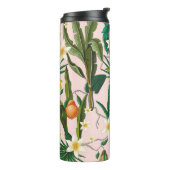 Tropisches Blatt, Blume, Fruchtmuster. Thermosbecher (Nach links gedreht)