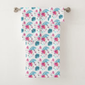 Tropisches Blatt-Dreieck-Muster Badhandtuch Set (Insitu)