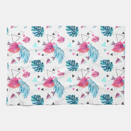 Tropisches Blatt-Dreieck-Muster Handtuch (Horizontal)