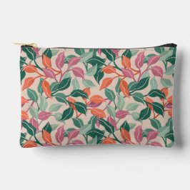 Tropisches Blatt Korallen Grün Botanisch Chic Weib Zubehörtasche