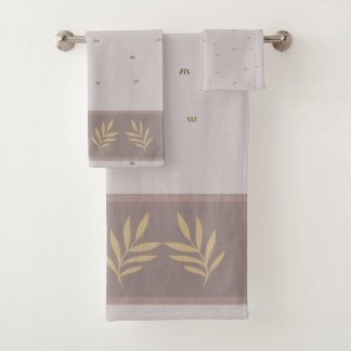 Tropisches Blatt-Rand Badehandtuch-Set Badhandtuch Set