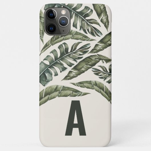 Tropisches Blatt und personalisierter botanischer  Case-Mate iPhone Hülle (Rückseite)