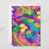 Tropisches Blätter Blumen-Design Save The Date (Rückseite)