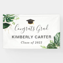 Tropisches Blätter Congrats Grad Abschlussbanner