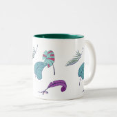 Tropisches Blätter Design Kaffeetasse (VorderseiteRechts)
