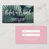Tropisches Blätter-elegante Empfehlungskarte (Vorne/Hinten)