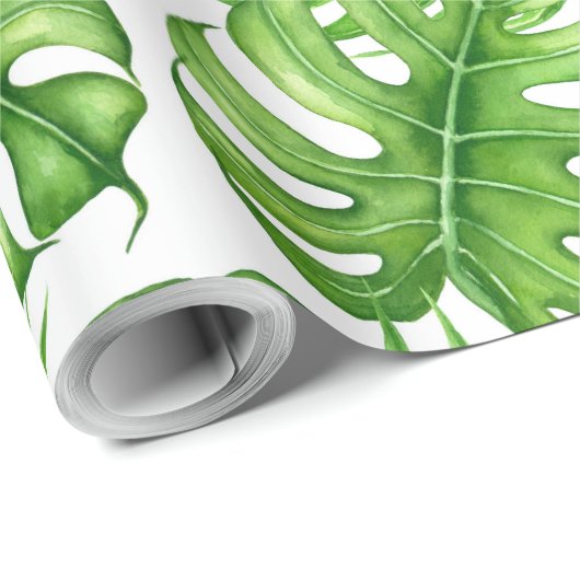 Tropisches Blätter Geschenkpapier (Rolleneckpunkt)