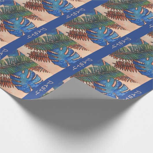 Tropisches Blätter Geschenkpapier (Ecke)