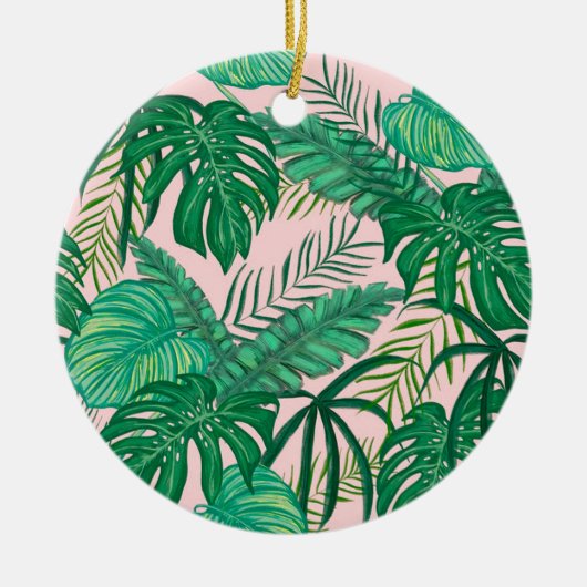 Tropisches Blätter Keramik Ornament (Vorne)