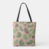 Tropisches Blätter-Muster 10 Tasche (Rückseite)