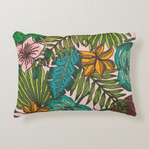 Tropisches Blätter-Muster - Boho-Blumendekor Dekokissen