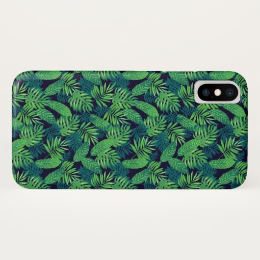 Tropisches Blätter-Muster Case-Mate iPhone Hülle (Rückseite (Horizontal))