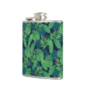 Tropisches Blätter-Muster Flachmann (Links)