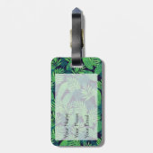 Tropisches Blätter-Muster Gepäckanhänger (Rückseite vertikal)