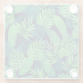 Tropisches Blätter-Muster Glasuntersetzer (Rückseite)