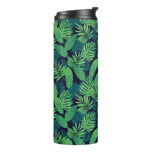 Tropisches Blätter-Muster Thermosbecher (Nach links gedreht)