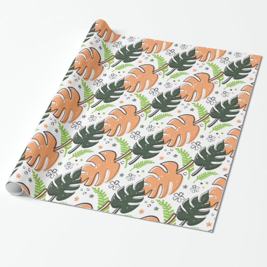 tropisches Blätter, Packpapier (Ungerollt)