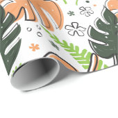 tropisches Blätter, Packpapier (Rolleneckpunkt)