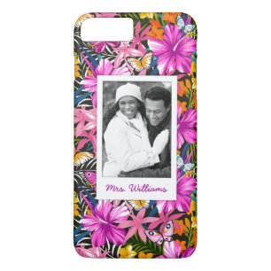 Tropisches Blätter u. Blumen addieren Ihr Foto Case-Mate iPhone Hülle