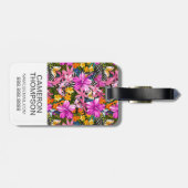 Tropisches Blätter und Blumen des Gepäckanhänger (Rückseite horizontal)
