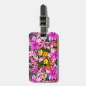 Tropisches Blätter und Blumen Gepäckanhänger (Vorderseite vertikal)