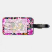 Tropisches Blätter und Blumen Gepäckanhänger (Rückseite horizontal)