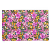 Tropisches Blätter und Blumen Kissenbezug (Vorderseite-Rechts)