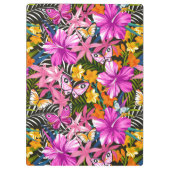 Tropisches Blätter und Blumen Klemmbrett (Rückseite)