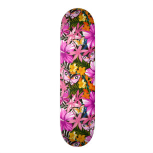 Tropisches Blätter und Blumen Skateboard