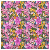 Tropisches Blätter und Blumen Stoff (Muster)