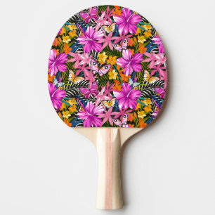 Tropisches Blätter und Blumen Tischtennis Schläger