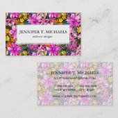 Tropisches Blätter und Blumen Visitenkarte (Vorne/Hinten)